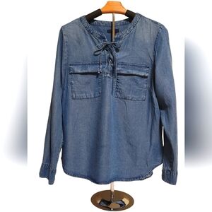 Gap Lace Up Denim Shirt - Medium